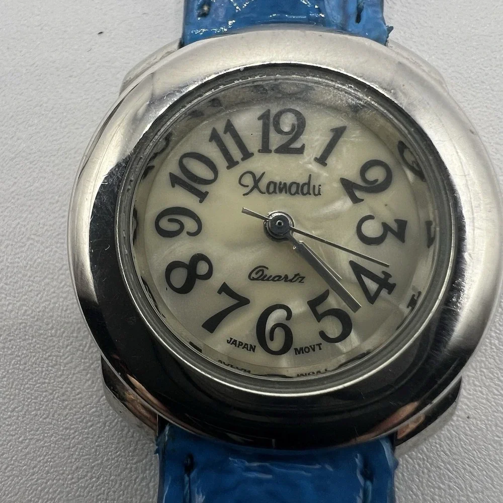 Xanadu Unisex Quartz Watch Blue‎ Genuine Leather Band Vintage Grannycore Fashion